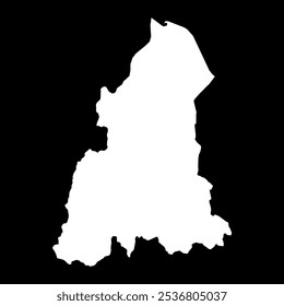 Mapa del estado de Kelantan, división administrativa de Malasia. Ilustración vectorial.