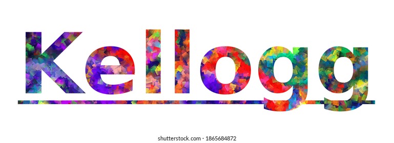 Kellogg. Colorful typography text banner. Vector the word kellogg design. Can be used to logo, card, poster, heading and beautiful title