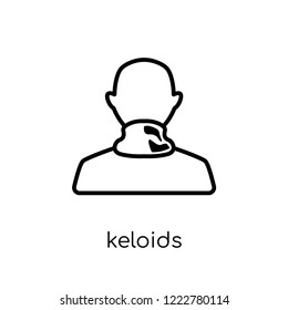 Keloids icon. Trendy modern flat linear vector Keloids icon on white background from thin line Diseases collection, editable outline stroke vector illustration