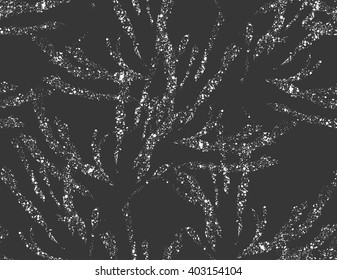 Kelp seaweed texture on black.Hand drawn with ink seamless background.Modern hipster style design.