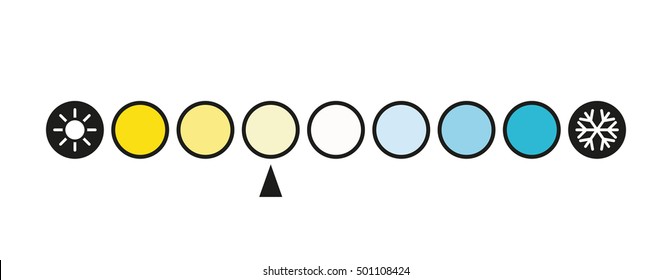 Kelvin Color Temperature Scale Chart Led Light - Vector Illustration.