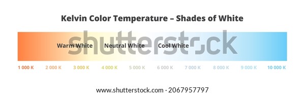 Kelvin Color Temperature Shades White Scale Stock Vector (Royalty Free ...