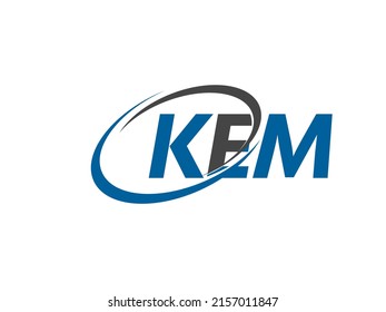 Letra KEM diseño creativo y elegante del logo de swoosh