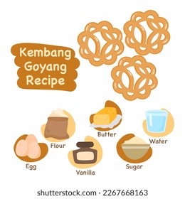 kembang goyang illustration recipe concept