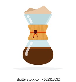 Kemeks with coffee vector flat material design isolated on white