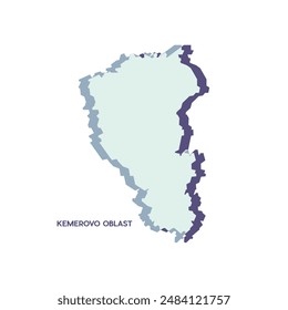 Kemerovo Oblast Map - World Map International vector template. Russia region silhouette vector illustration