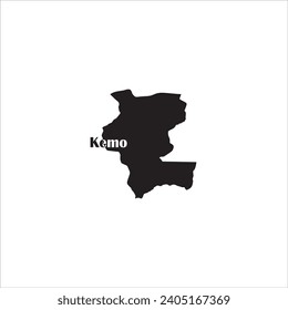Kemo Central African Republic map and black letter design on white background