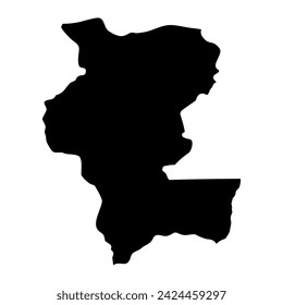 Mapa de la prefectura de Kemo, división administrativa de la República Centroafricana.