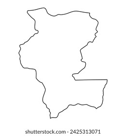 Kemo prefecture map, administrative division of Central African Republic.