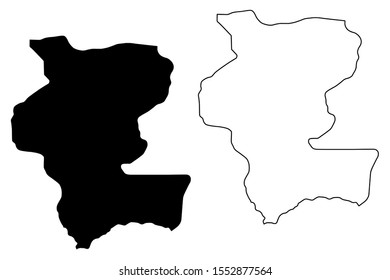 Kemo Prefecture (Prefectures of the Central African Republic, CAR) map vector illustration, scribble sketch Kemo map