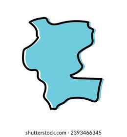 The Kemo State of the Central African Republic map illustration