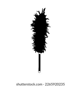 Kemoceng or Dust Cleaner in black and white icon vector illustration. Sulak or Kemoceng is traditional dust cleaner from Indonesia. Made of rooster feathers given a rattan handle.