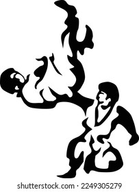 Kempo Slam Martial Art Silhouette Vector