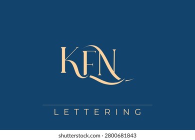 KEN Elegant Monogram Logo Design With Decorative Lettering. Elegant Monogram Logo Design with Decorative Elements and Typography