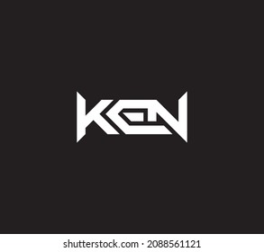 KEN Initials Letter Monogram Typhography Logo Design