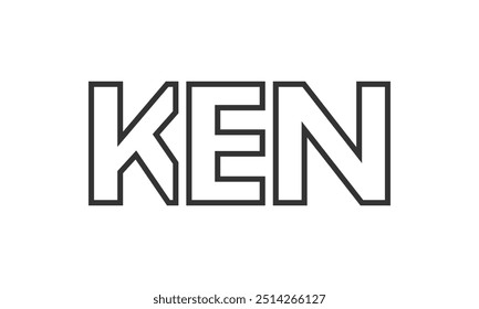 Modelo de design de logotipo KEN com texto em negrito forte e moderno. Logotipo vetorial inicial com tipografia simples e mínima. Identidade de empresa moderna ideal para a presença de marca de empresas.