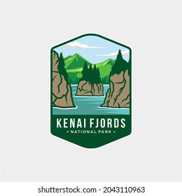 Kenai fjords National Park Emblem patch logo illustration