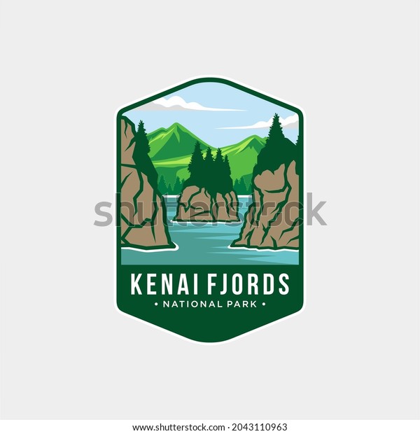 Kenai Fjords National Park Emblem Patch Stock Vector (Royalty Free ...