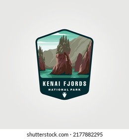 kenai fjords national park vector patch logo illustration design