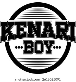 Kenari Boy Logo Style Vector – Vintage Circular Typography Art