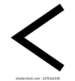 Kenaz rune Kanu symbol ulcer torch icon black color