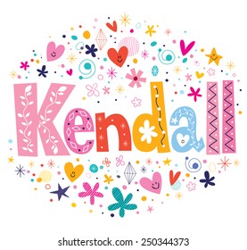 Kendall female name decorative lettering type design