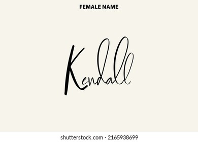 Kendall Text Calligraphy Girl Name Design
