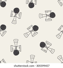 Kendama doodle seamless pattern background