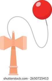 Jogo Kendama - Vetor de brinquedo de coordenação de mãos e olhos