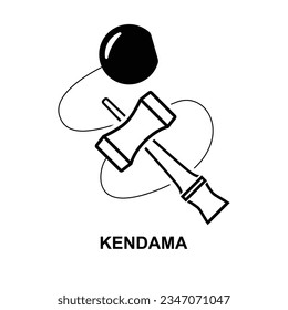 Icono de Kendama aislado en ilustración vectorial de fondo.