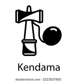 Icono de juguete de Kendama en estilo glifo 