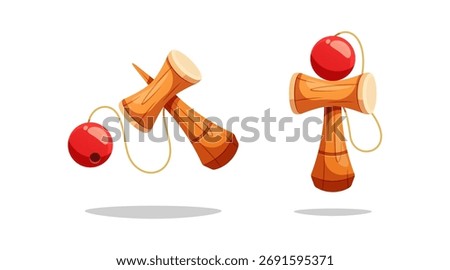Kendama toy vector isolated on white background.
