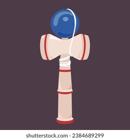 Kendama, juguete tradicional japonés. Juguete japonés de copa y bola.