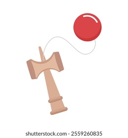 Kendama vector illustration on white background. Kendama is a traditional Japanese toy.