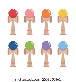 Kendama vector illustration on white background. Kendama is a traditional Japanese toy.