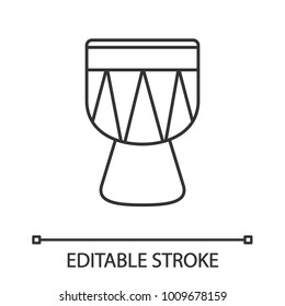 Kendang linear icon. Thin line illustration. Drum. Contour symbol. Vector isolated outline drawing. Editable stroke