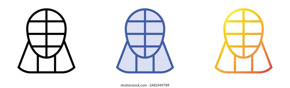 kendo icon. Linear, Blue Fill and Gradient Style Design Isolated On White Background