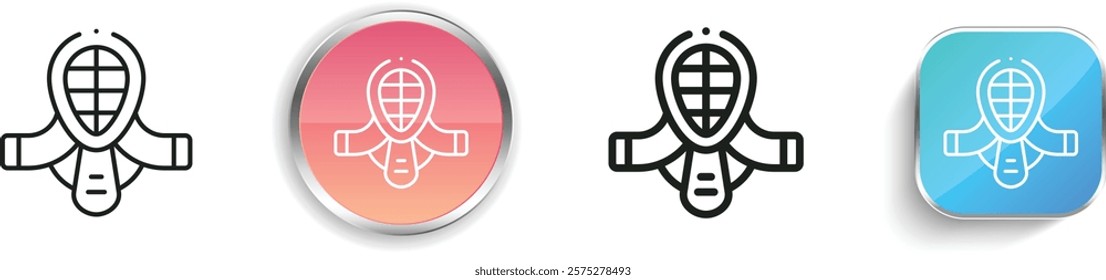 kendo icon. Thin Linear, Regular and Button Style Design Isolated On White Background