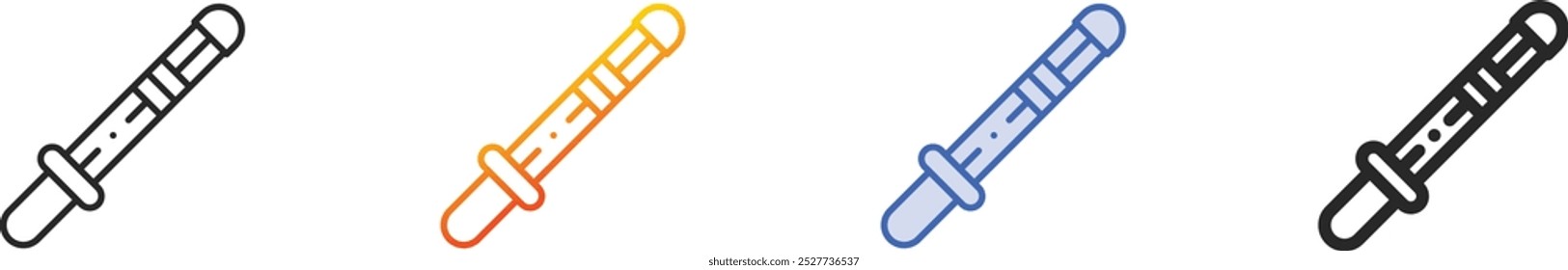 kendo icon.Thin Linear, Gradient, Blue Stroke and bold Style Design Isolated On White Background