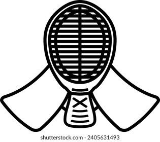 Kendo Mask Isolated Vector Icon