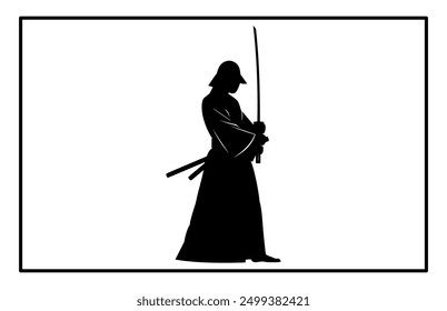 Kendo Silhouette Set - Traditional Japanese Martial Arts Illustration and Clipart