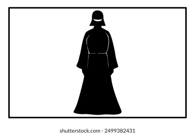 Kendo Silhouette Set - Traditional Japanese Martial Arts Illustration and Clipart