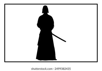 Kendo Silhouette Set - Traditional Japanese Martial Arts Illustration and Clipart
