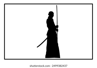 Kendo Silhouette Set - Traditional Japanese Martial Arts Illustration and Clipart