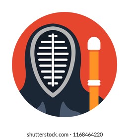 Kendo suit and kendo sword vector illustration in flat color design