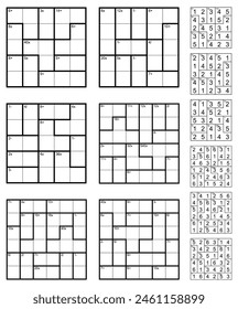 Kendoku puzzle set with solutions
