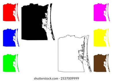 Kenedy County, Texas (Counties in Texas, United States of America,USA, U.S., US) map vector illustration, scribble sketch Kenedy map