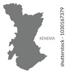 Kenema Sierra Leone Map grey illustration silhouette