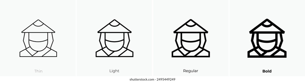 kenjutsu icon. Thin, Light Regular And Bold style design isolated on white background