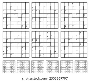 KenKen Puzzle juego con soluciones
